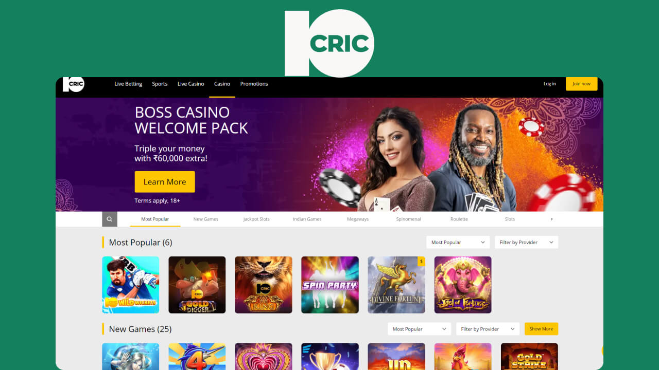 10cric Casino Games