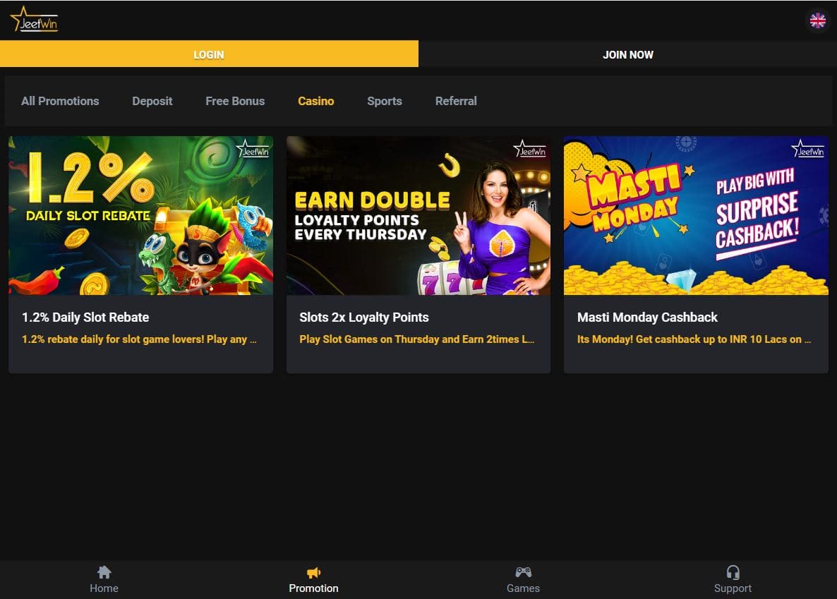 Jeetwin casino bonus